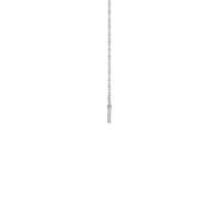 Srednja bočna križ ogrlica bijela (14K) sa strane - Popular Jewelry - Njujork