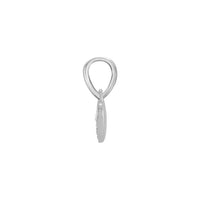 Mini Diamond Cluster Heart Pendant white (14K) side - Popular Jewelry - New York