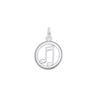 Music Note Round Rame Charm alb (14K) principal - Popular Jewelry - New York