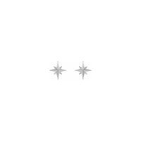 North Star Stud Earrings white (14K) front - Popular Jewelry - New York