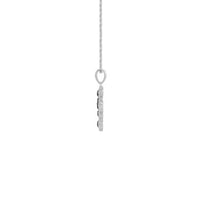 Onyx Cabochon Cross Necklace white (14K) side - Popular Jewelry - New York