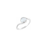 Opal Round Bypass Ring white (14K) main - Popular Jewelry - New York