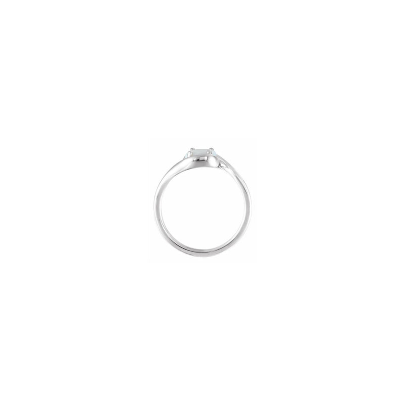 Opal Round Bypass Ring white (14K) setting - Popular Jewelry - New York