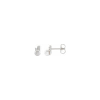 Pearl and Diamond Geometric Stud Earrings white (14K) main - Popular Jewelry - New York