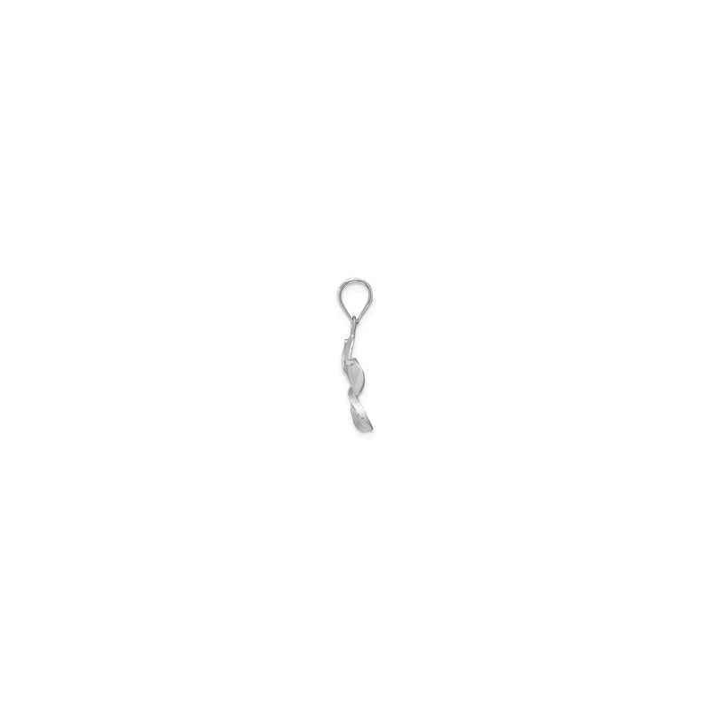 Plumeria Satin Pendant white (14K) side - Popular Jewelry - New York