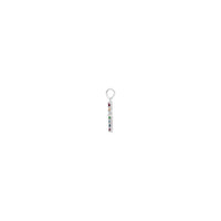 Rainbow Multi-Gemstone Cross Pendant white (14K) side - Popular Jewelry - New York