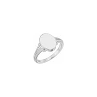 Регал Милграин овални прстен с печатом бијели (14К) главни - Popular Jewelry - Њу Јорк