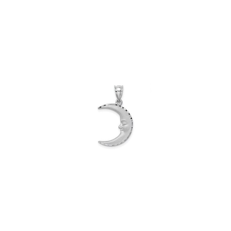 Resting Crescent Moon Pendant white (14K) front - Popular Jewelry - New York