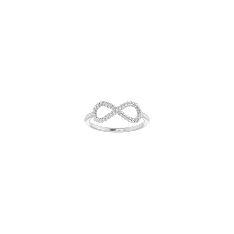 Rope Infinity Ring white (14K) front - Popular Jewelry - New York