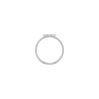 Ümmarguse helmestega virnastatav märgisõrmus valge (14K) seade – Popular Jewelry - New York