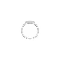 הגדרת טבעת חותם עגולה עם חרוזים לבנה (14K) - Popular Jewelry - ניו יורק