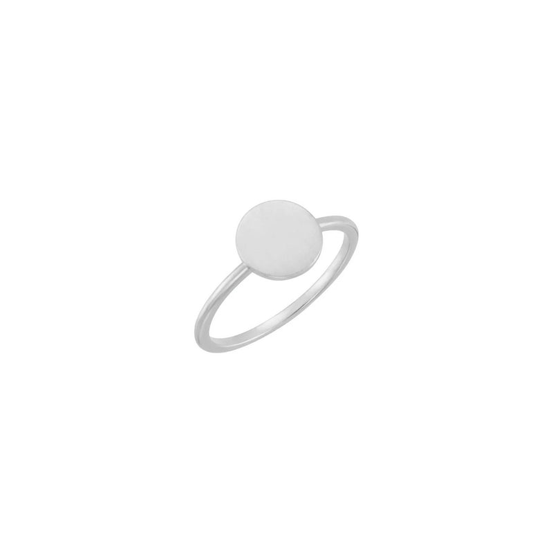 Round Stackable Signet Ring white (14K) main - Popular Jewelry - New York