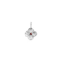 Ruby Flower Pendant white (14K) front - Popular Jewelry - New York