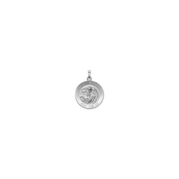 Saint Michael Solid Medal white (14K) front - Popular Jewelry - New York