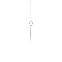Script Font Love Engraved Medallion Necklace white (14K) side - Popular Jewelry - New York