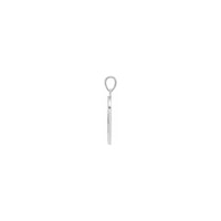 Подвеска-медальон с гравировкой Script Font Love, белая (14K), боковая сторона - Popular Jewelry - Нью-Йорк
