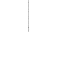 Mala bočna križna ogrlica bijela (14K) sa strane - Popular Jewelry - Njujork