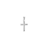 Wood Pattern Cross Pendant white small (14K) back - Popular Jewelry - New York