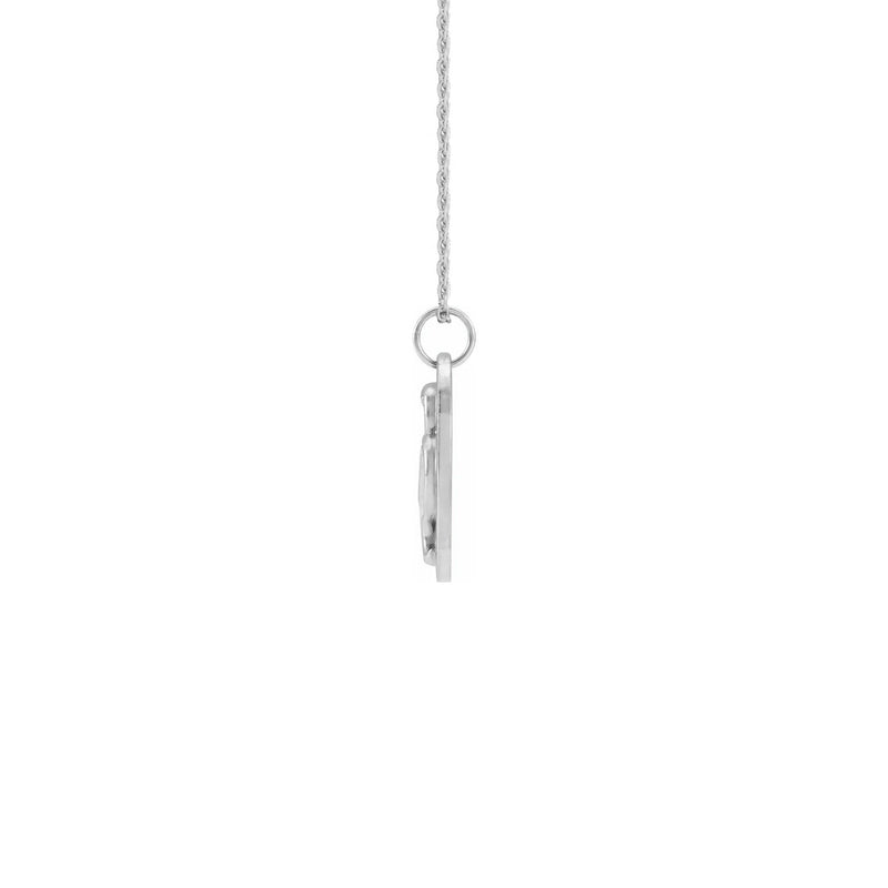 Snake Oval Medal Necklace white (14K) side - Popular Jewelry - New York