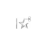 Boucles d'oreilles créoles étoiles blanc (14K) principal - Popular Jewelry - New York