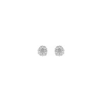 Sunflower Stud Earrings white (14K) front - Popular Jewelry - Novjorko