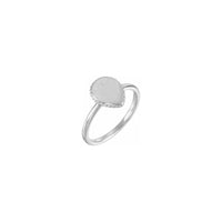 Теардроп беадед стацкабле прстен са печатом, бели (14К) главни - Popular Jewelry - Њу Јорк