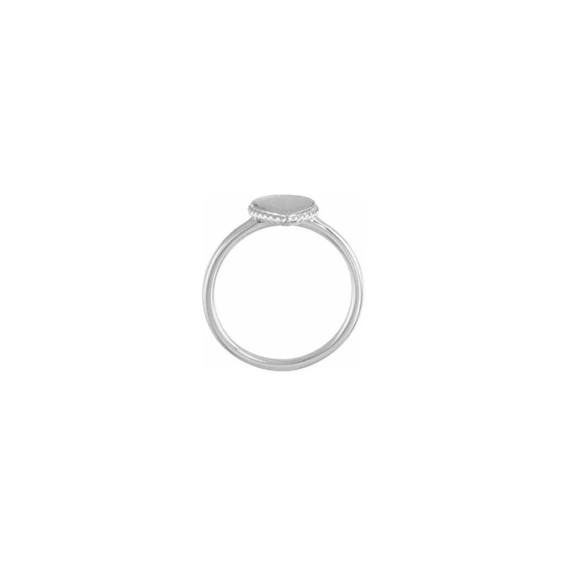 Teardrop Beaded Stackable Signet Ring white (14K) setting - Popular Jewelry - New York
