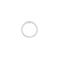 Tilted Crescent Moon Stackable Ring white (14K) setting - Popular Jewelry - New York