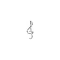 Treble Clef Musical Note Pendant white (14K) front - Popular Jewelry - New York
