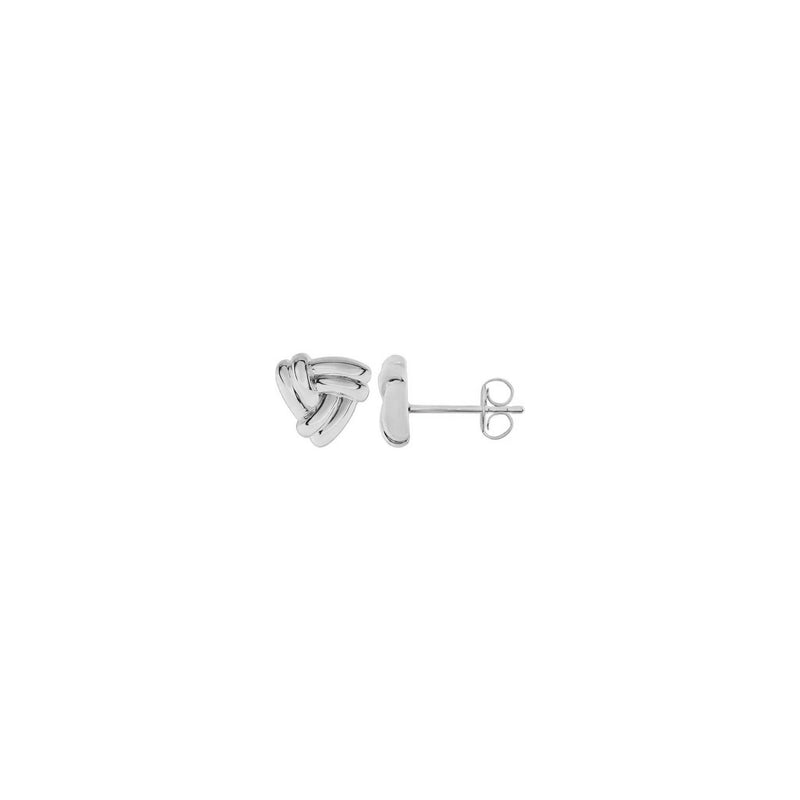 Triangle Knot Stud Earrings white (14K) main - Popular Jewelry - New York