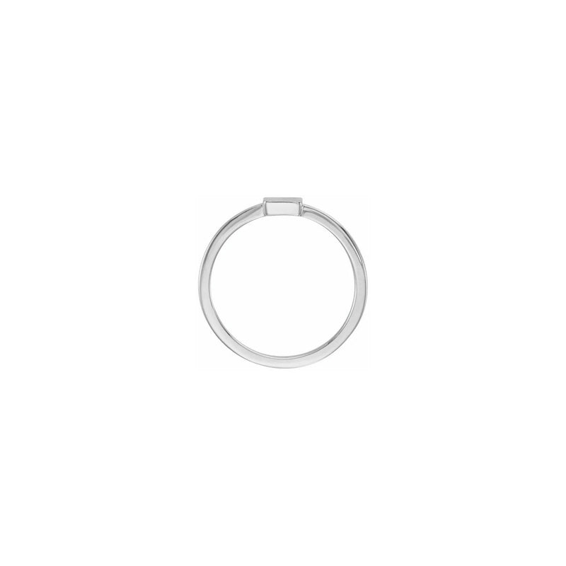 Vertical Rectangle Stackable Signet Ring white (14K) setting - Popular Jewelry - New York