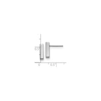 Vertical Straight Bar Stud Earrings white (14K) scale - Popular Jewelry - New York