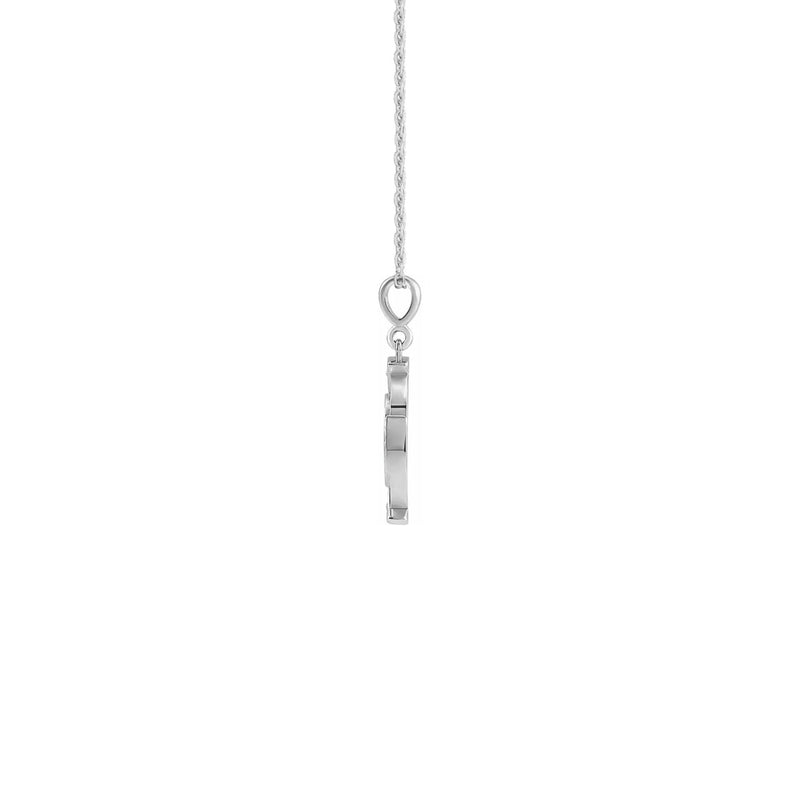 Virgin Mary Cross Necklace white (14K) side - Popular Jewelry - New York