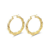 Bamboo Hoops Earrings (14K) main - Popular Jewelry - New York