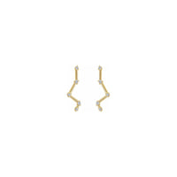 Diamond Constellation Ear Climbers yellow (14K) front - Popular Jewelry - New York
