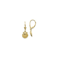Серьги с подвесками в виде ракушки с гребешком желтые (14К) основной - Popular Jewelry - Нью-Йорк
