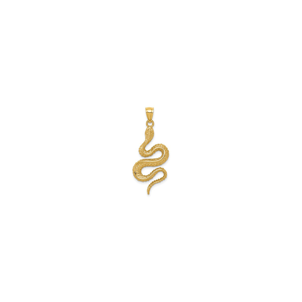 Textured Snake Pendant (14K) front - Popular Jewelry - New York