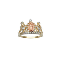 Tricolor Virgin Mary Crown-Tiara Ring (14K)