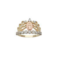 Tricolor Virgin Mary Crown-Tiara Ring (14K)
