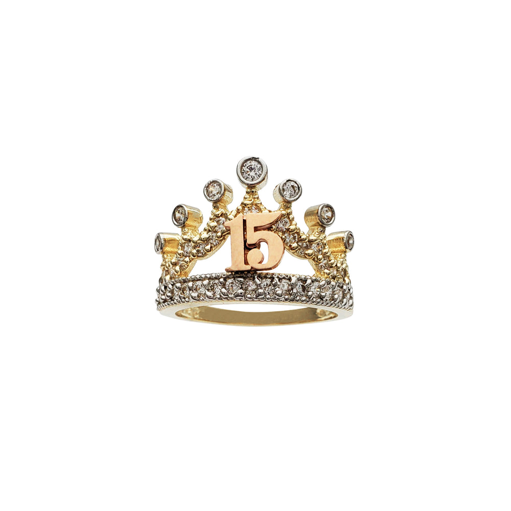 15 Years Birthday Crown Ring (14K) Popular Jewelry New York