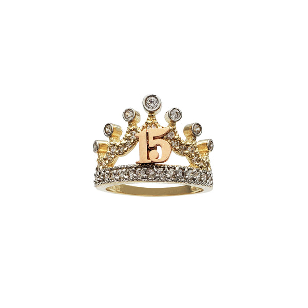 15 Years Birthday Crown Ring (14K) Popular Jewelry New York