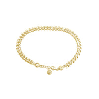 Zirconia Leaf Fancy Bracelet (14K)