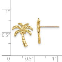 14 karat gult guld Palmträd Friktionsstolpörhängen Produktskala Visa Storlek 14 mm x 11 mm 1.21 gram