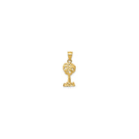 14 Karat Yellow Gold Polished Diamond-Cut Palm Tree Pendant Product Front View 25 mm x 10 mm K6078 14KPPT100YKUU