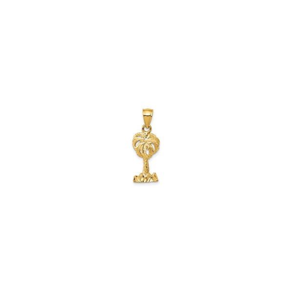 14 Karat Yellow Gold Polished Diamond-Cut Palm Tree Pendant Product Front View 25 mm x 10 mm K6078 14KPPT100YKUU