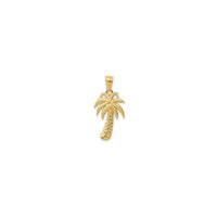 14 Karat Yellow Gold Textured Trunk E Tenngoeng Palm Tree Pendant Product View Front E Hahiloe 23 mm x 11 mm 0.91 inch x 0.43 inch 0.96 grams K6077