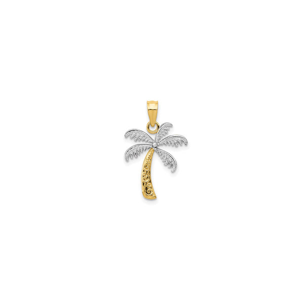 Two-Tone Palm Tree Pendant (14K)