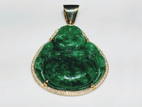 Gülən Jade Buddha Diamond Çərçivəli Kulon 14K