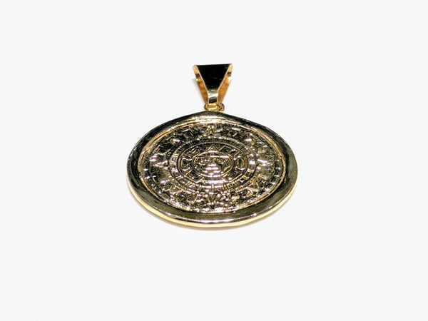 Ancient Aztec Calendar Medallion Pendant