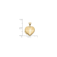 金色心形小盒坠子 (14K) 刻度 - Popular Jewelry  - 纽约